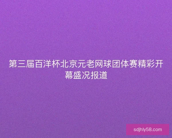 第三届百洋杯北京元老网球团体赛精彩开幕盛况报道