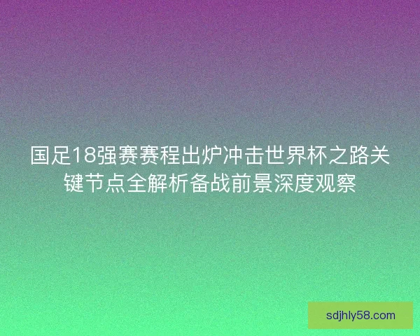 国足18强赛赛程出炉冲击世界杯之路关键节点全解析备战前景深度观察
